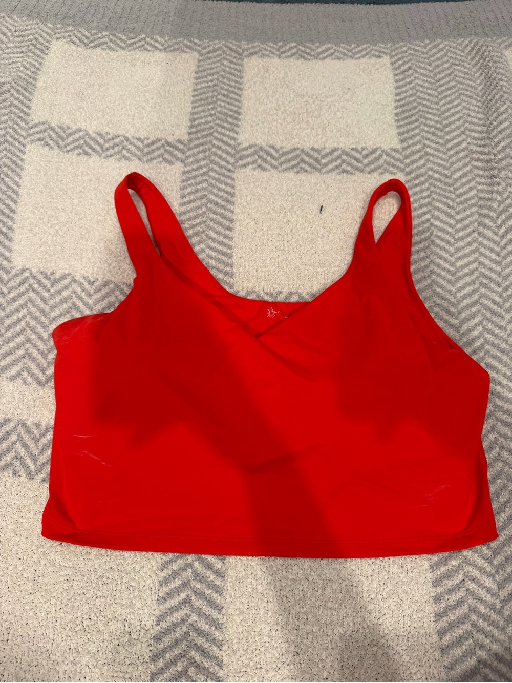 aerie Red Scoop Neck Crop Camisole